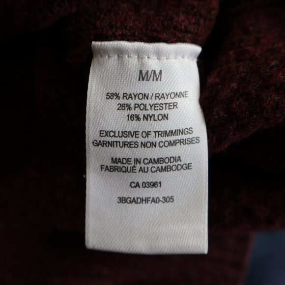 Burgundy Hoodie - Denver Hayes - Size M - Tunic Sweater - Picture 10 of 11